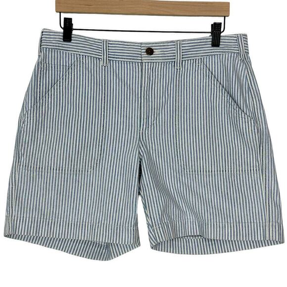 Ralph Lauren Coastal Railroad Stripe Cotton Denim Shorts (12) - Picture 1 of 12